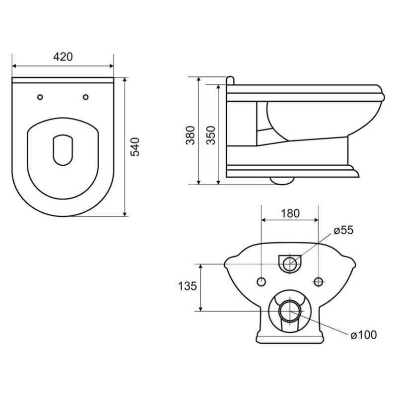 Чаша напольного унитаза Belbagno ARDENTE-R BB02093CPR