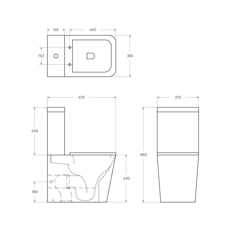 Чаша напольного унитаза Belbagno ARDENTE-R BB02093CPR