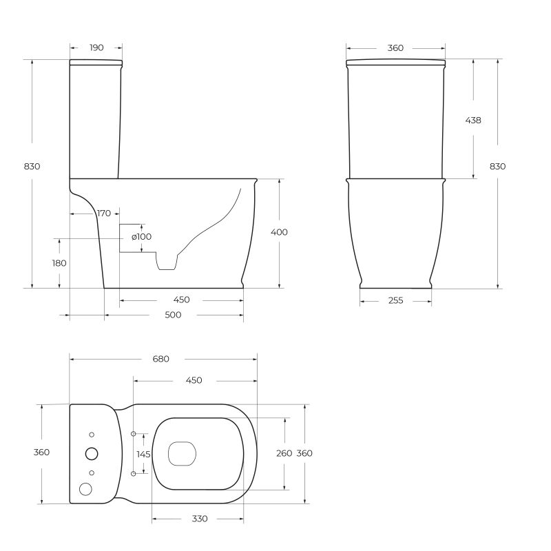 Чаша напольного унитаза BelBagno PRADO BB10150CP
