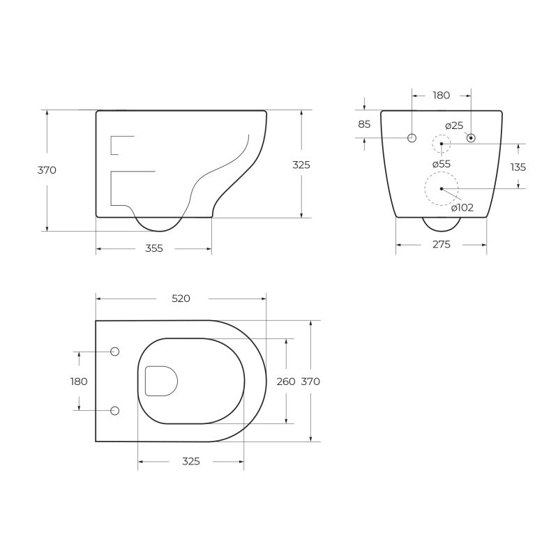 Чаша подвесного унитаза BelBagno ACQUA BB340CHR