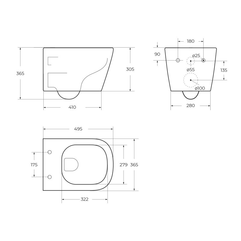 Чаша подвесного унитаза BelBagno ALBANO BB120CHR