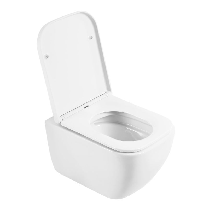 Унитаз подвесной безободковый c сиденьем BelBagno ALPINA BB10100CHR/SC