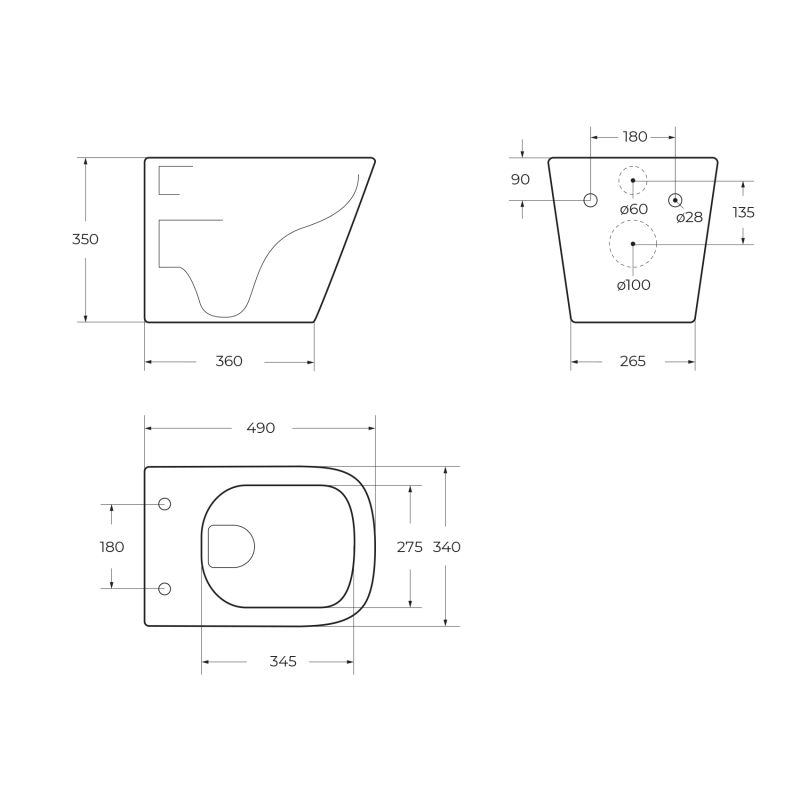 Чаша подвесного унитаза Belbagno ARDENTE-R BB520CHR