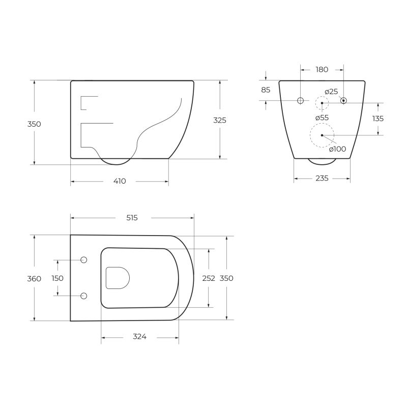 Чаша подвесного унитаза BelBagno CARINA BB514CHR