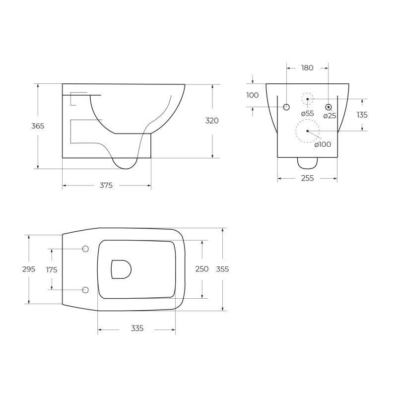 Чаша подвесного унитаза BelBagno LAGO BB128CH