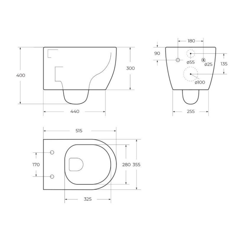 Чаша подвесного унитаза BelBagno MARINO BB105CHR