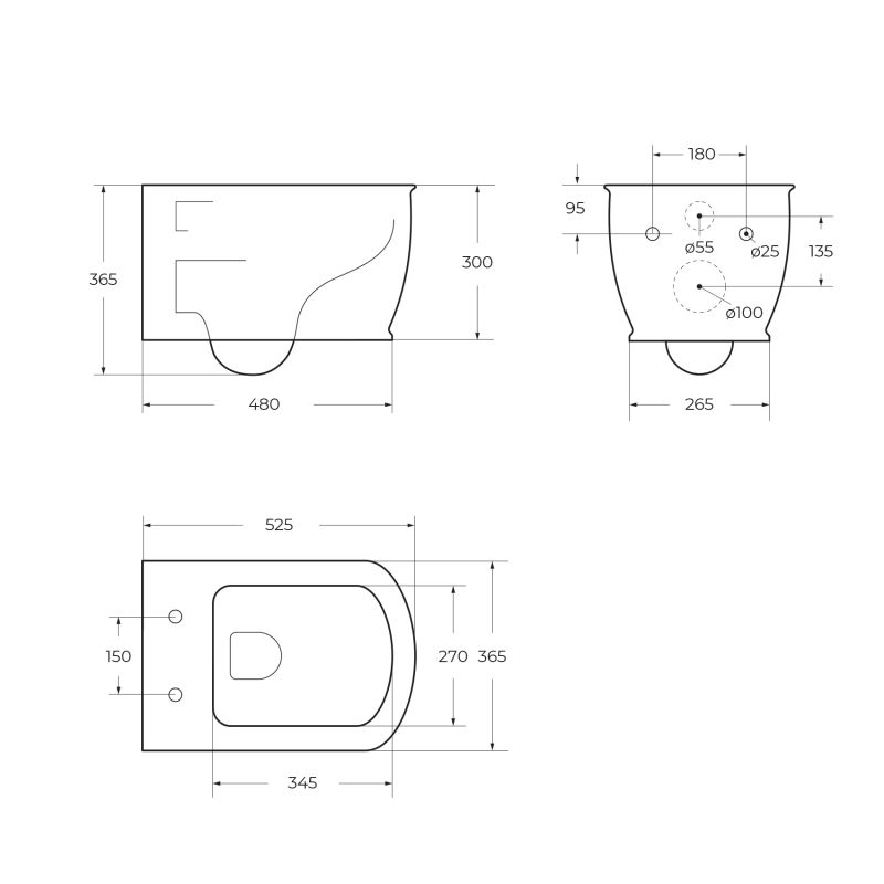 Чаша подвесного унитаза BelBagno PRADO BB10150CH