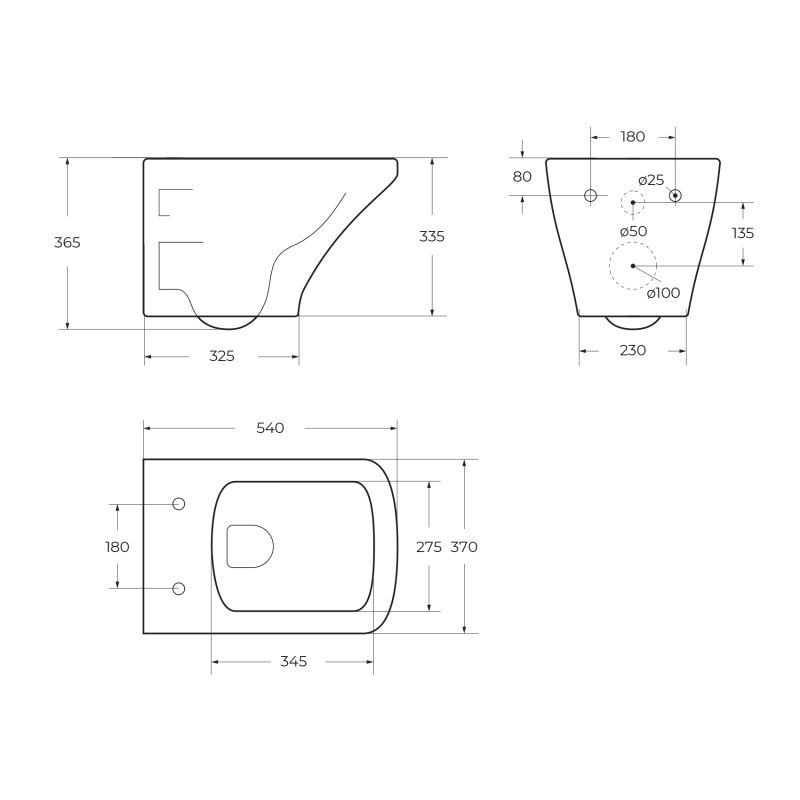 Чаша подвесного унитаза BelBagno SELA BB3201CHR-MB