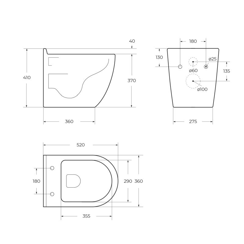 Чаша подвесного унитаза BelBagno SENSO-R BB017CHR