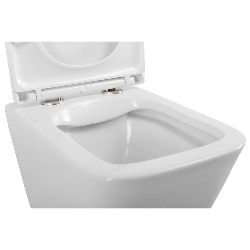 Унитаз подвесной безободковый с сиденьем BelBagno DUE BB3103CHR/SC