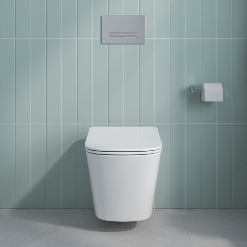 Унитаз подвесной безободковый с сиденьем BelBagno DUE BB3103CHR/SC