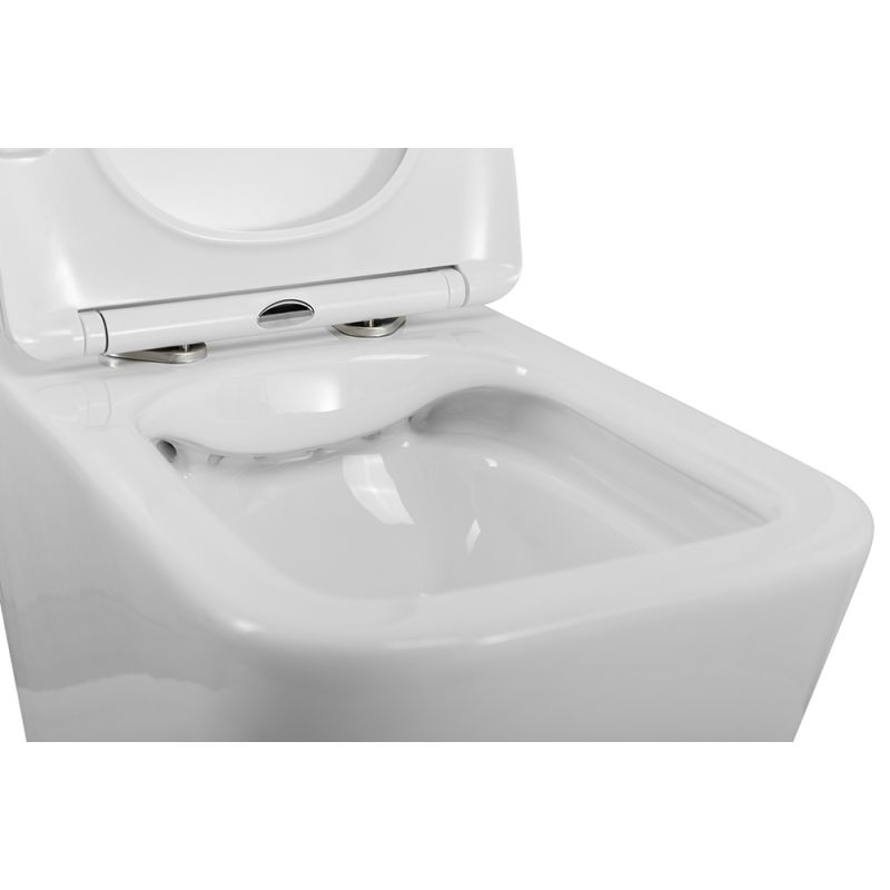 Унитаз подвесной безободковый с сиденьем BelBagno DUE 2.0 BB7107CHR/SC