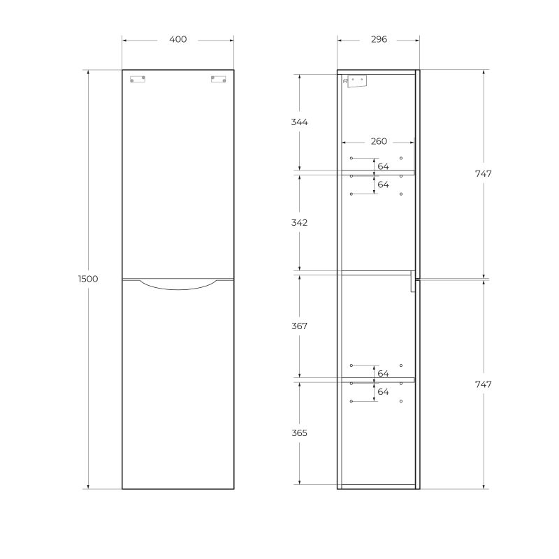 Шкаф подвесной BelBagno FLY-MARINO-1500-2A-SC-RW-P-L