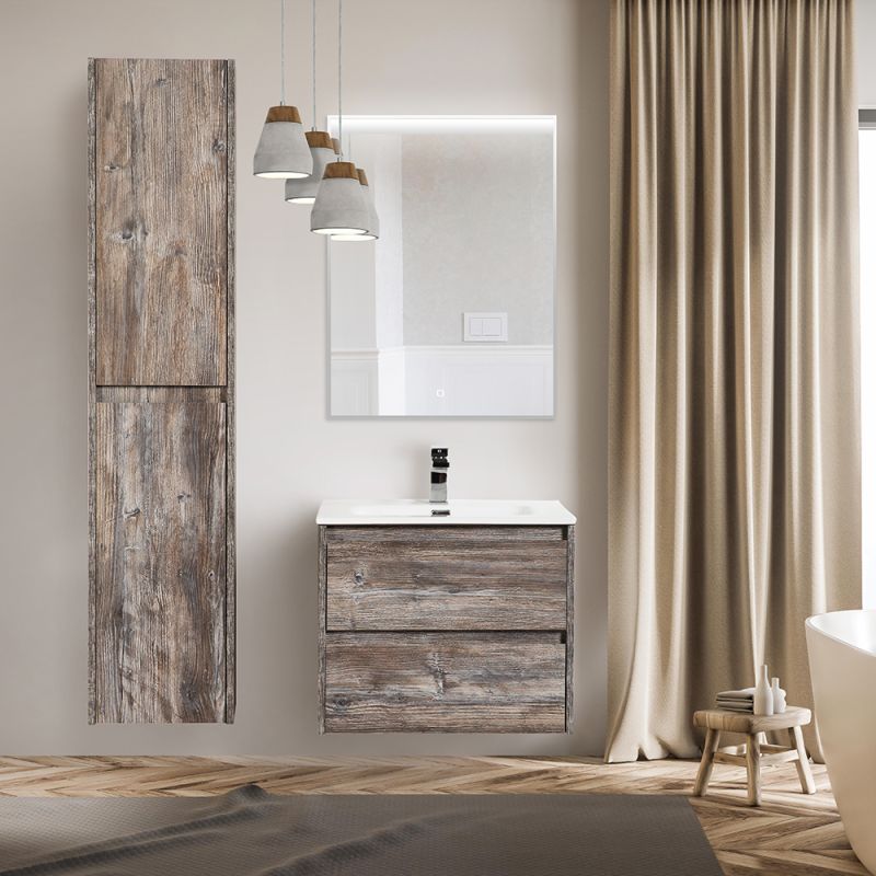 Шкаф подвесной BelBagno KRAFT-1600-2A-SC-PP-L Теменое дерево