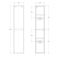Шкаф подвесной BelBagno KRAFT-1600-2A-SC-CG-R Серый