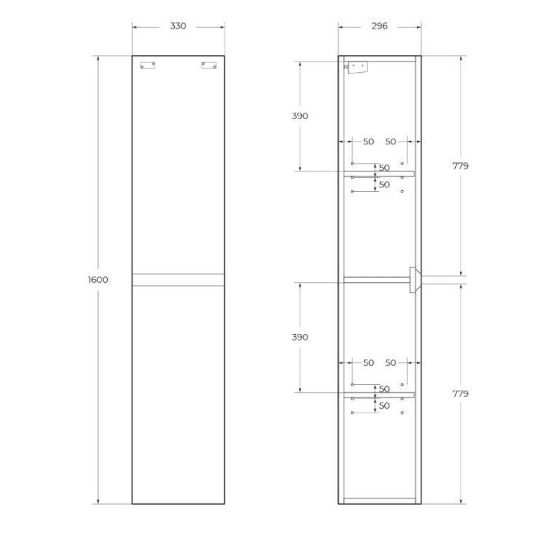 Шкаф подвесной BelBagno KRAFT-1600-2A-SC-PP-R Теменое дерево