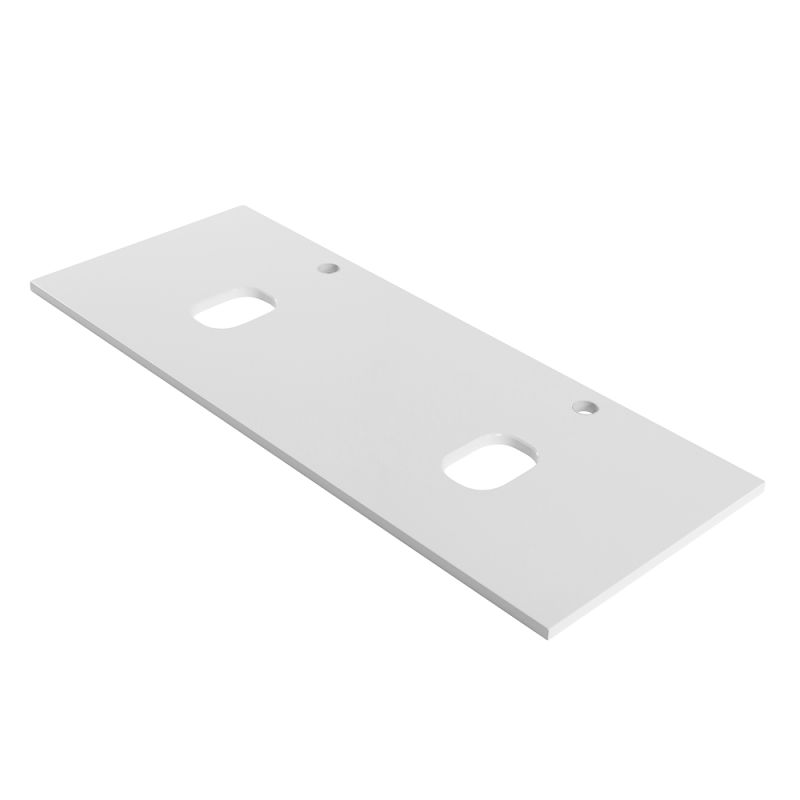 Столешница из МДФ с двумя отверстиями под раковину и с двумя отверстиями под смеситель BelBagno EK-120-2-BL Белый