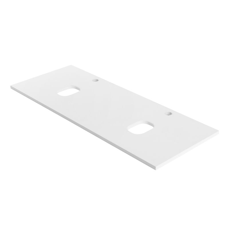 Столешница из МДФ с двумя отверстиями под раковину и с двумя отверстиями под смеситель BelBagno EK-120-2-BO Белый