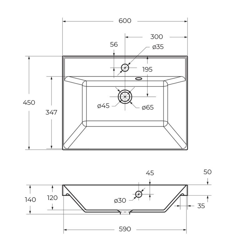 Раковина из искусственного камня BelBagno BB600/450-LV-ART-AST-NERO