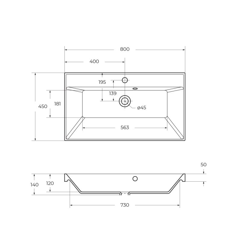 Раковина из литьевого мрамора BelBagno BB800/450-LV-MR-AST