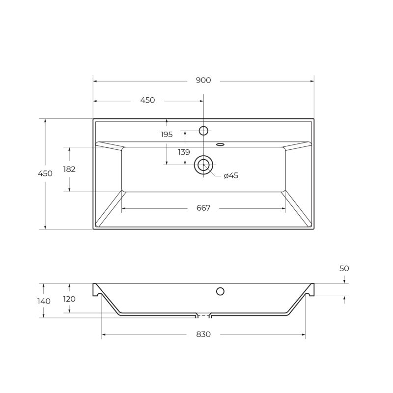 Раковина из литьевого мрамора BelBagno BB900/450-LV-MR-AST