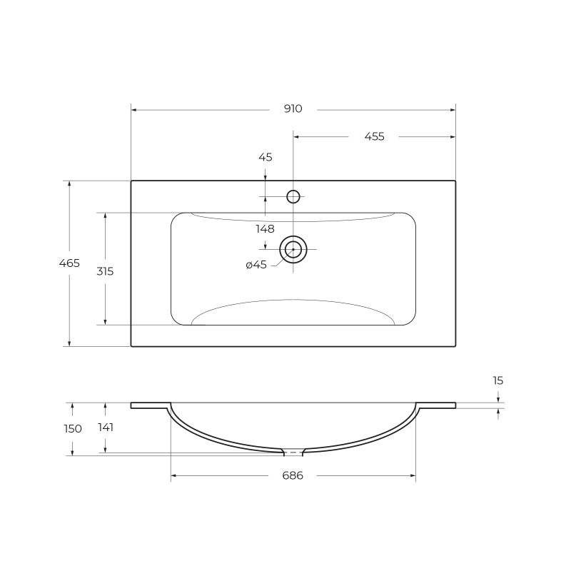 Стеклянная раковина BelBagno BB910/465-LV-VTR-BO