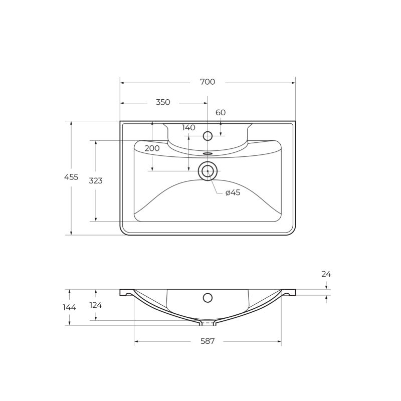 Раковина из литьевого мрамора BelBagno BB700/455-LV-MR-ALR