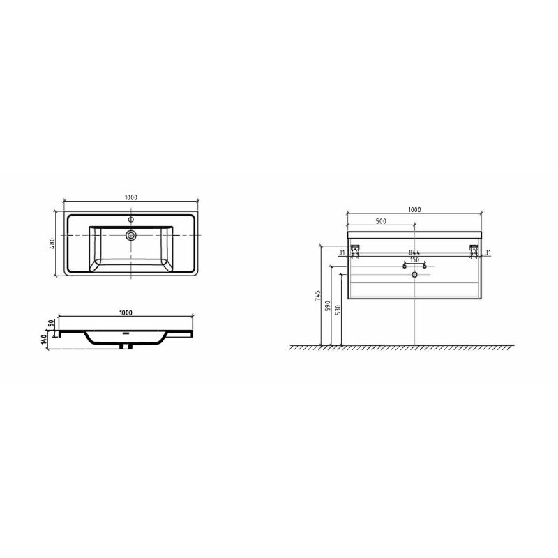 Раковина из искусственного мрамора BelBagno ANCONA-N ENERGIA-N EA-600-LVB