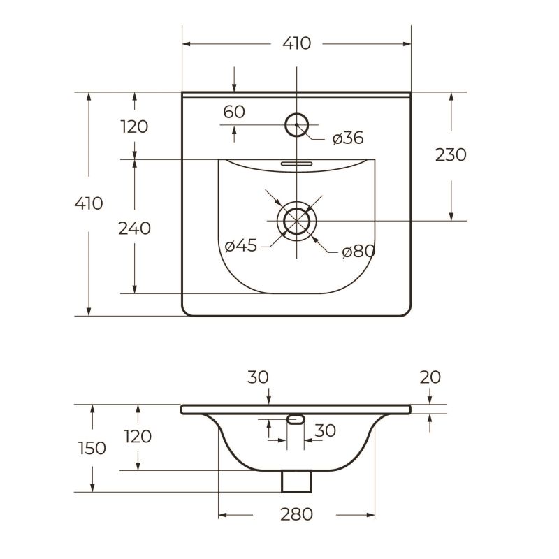 Керамическая раковина BelBagno BB-8099-3-50
