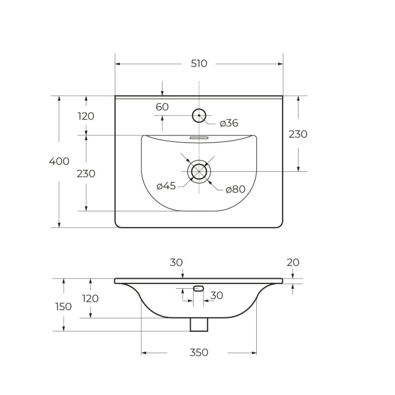 Керамическая раковина BelBagno BB-8099-3-60