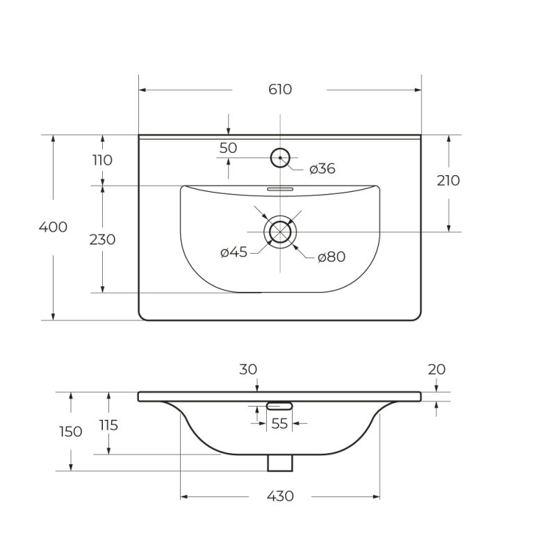 Керамическая раковина BelBagno BB-8099-3-70