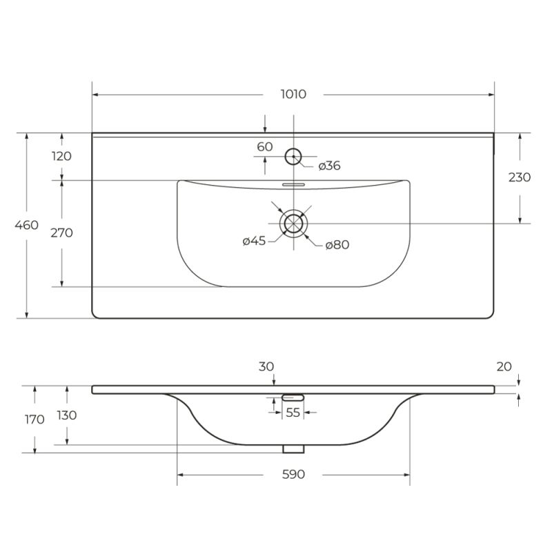 Керамическая раковина BelBagno BB-8099-120