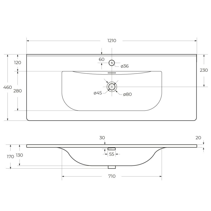 Керамическая раковина BelBagno BB-8099-60