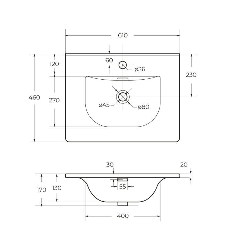 Керамическая раковина BelBagno BB-8099-70