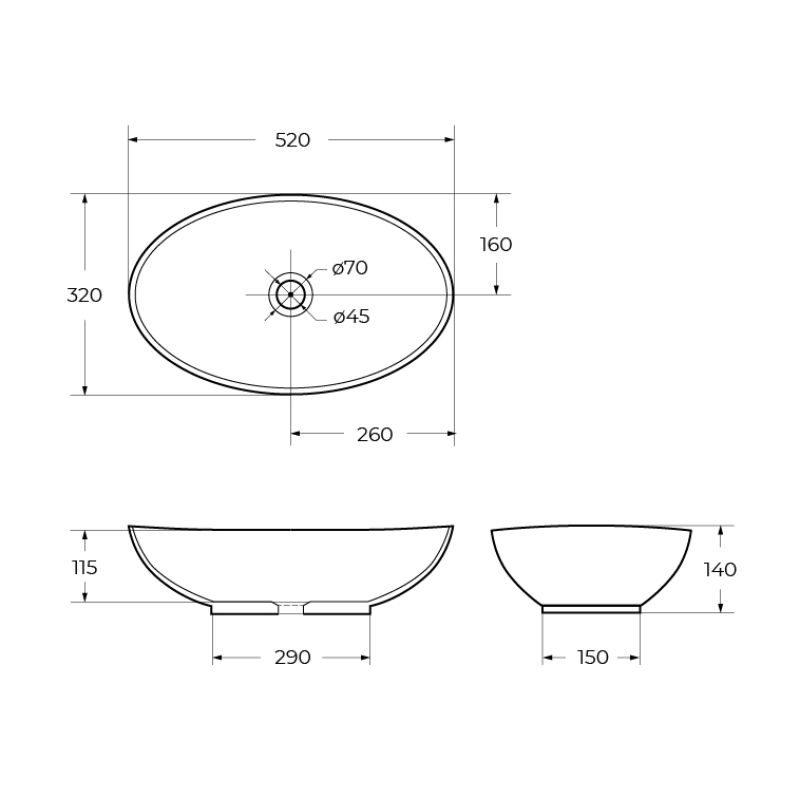 Накладная раковина BelBagno BB1338