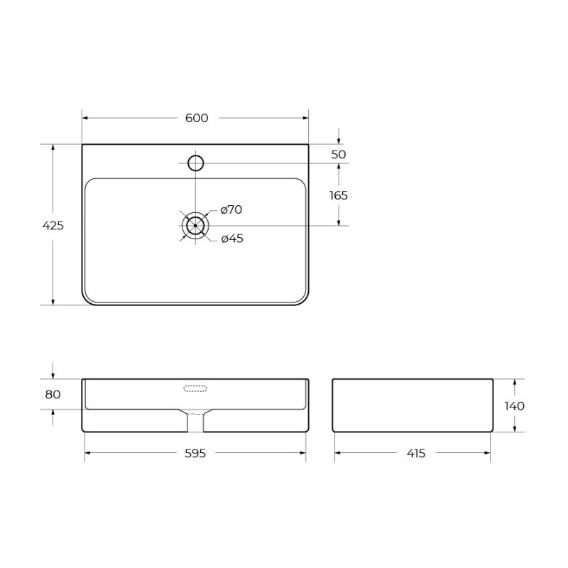 Накладная раковина BelBagno BB1340