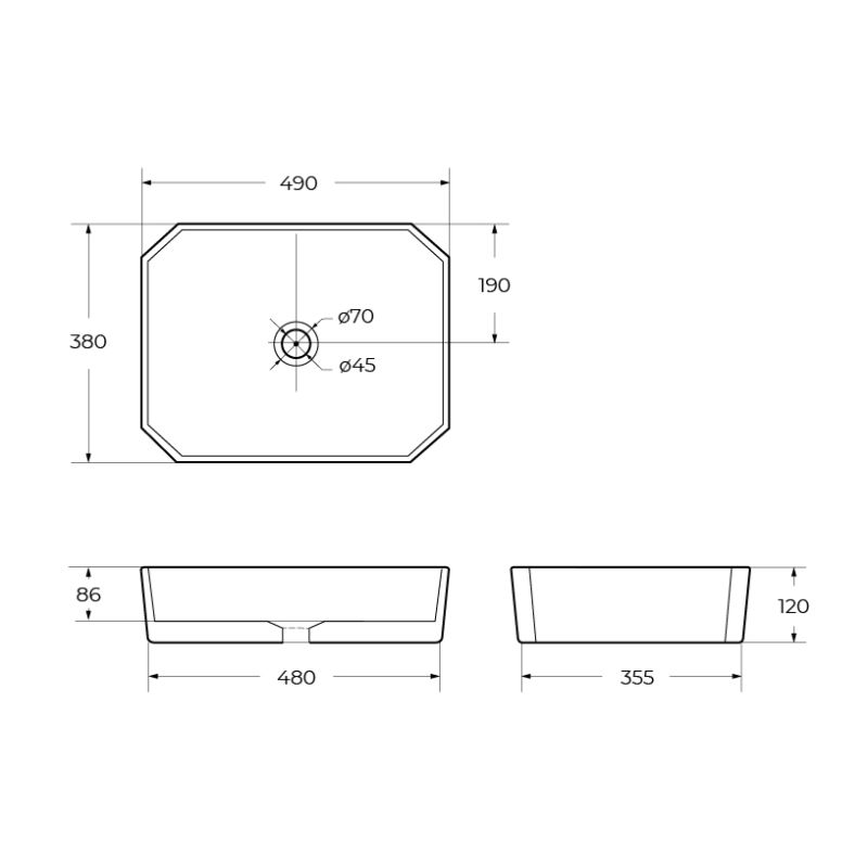 Накладная раковина BelBagno BB1387