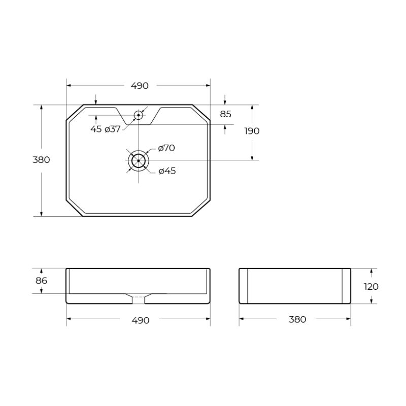 Накладная раковина BelBagno BB1367