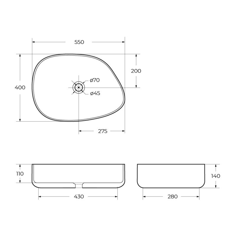 Накладная раковина BelBagno BB1048