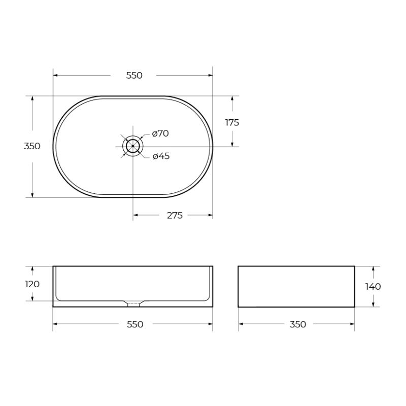 Накладная раковина BelBagno BB1049