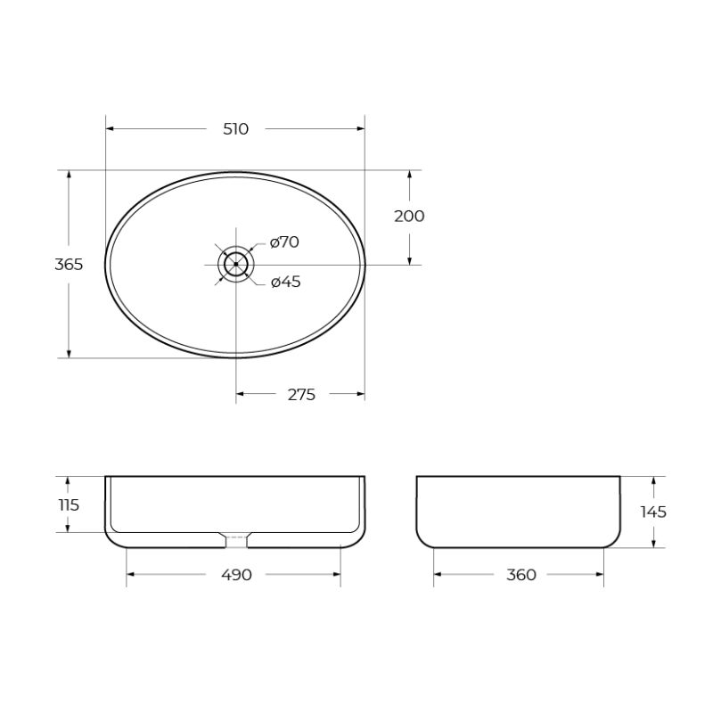 Накладная раковина BelBagno BB1087