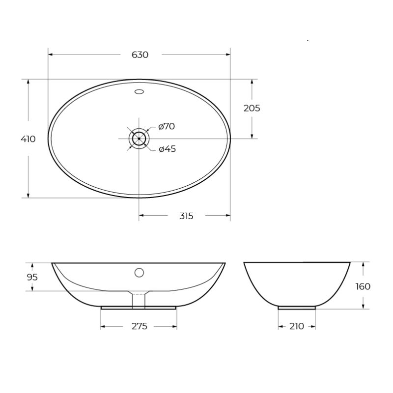 Накладная раковина BelBagno BB1362