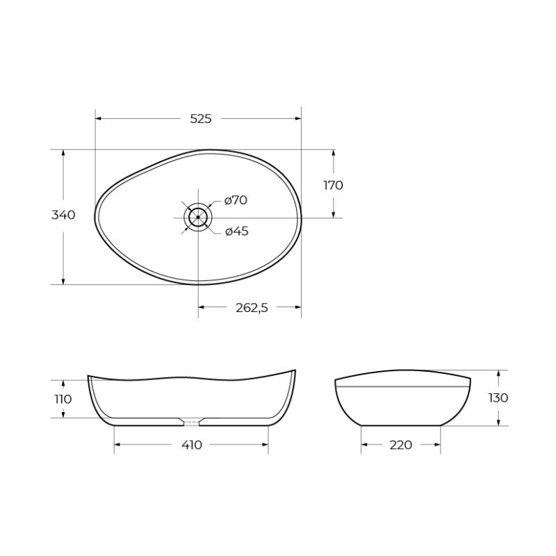 Накладная раковина BelBagno BB1396