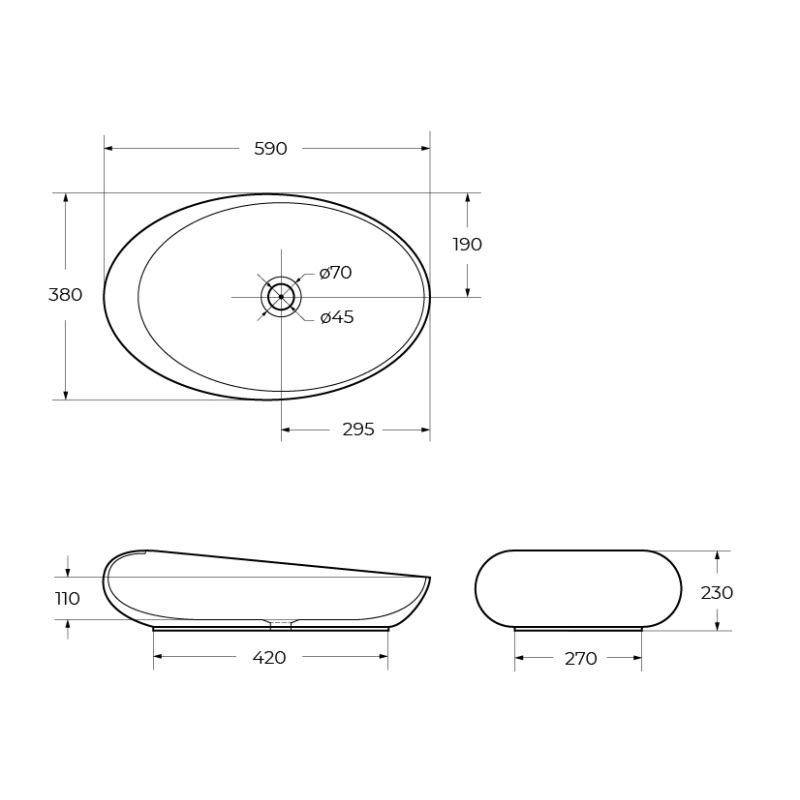 Накладная раковина BelBagno BB1004