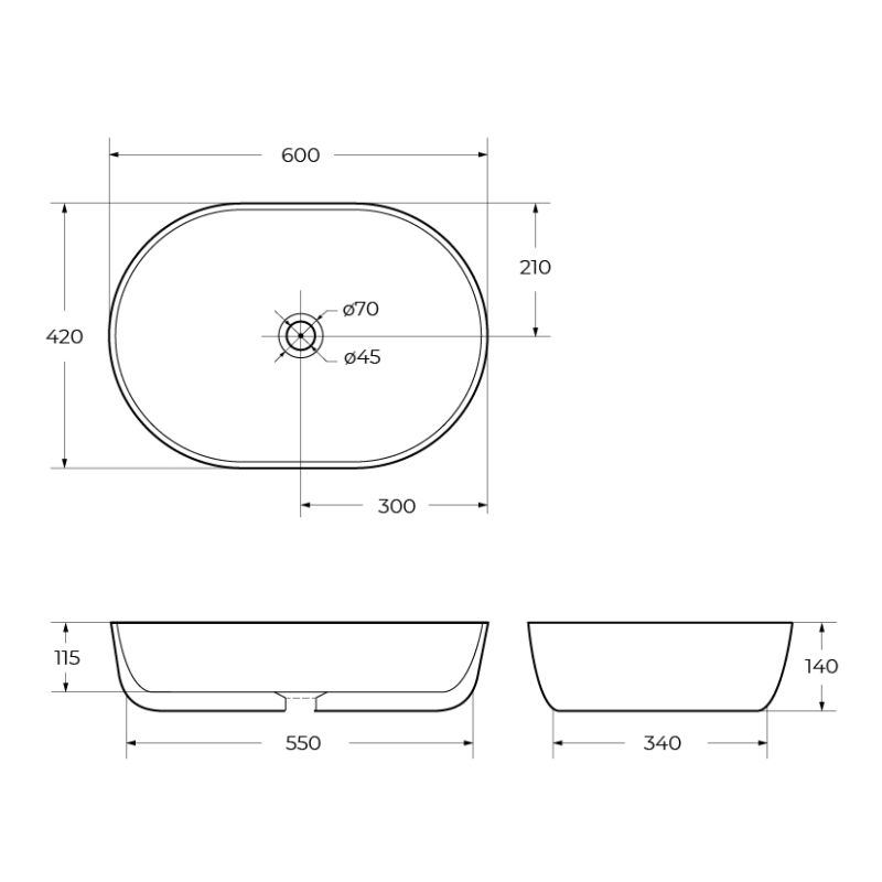 Накладная раковина BelBagno BB1151
