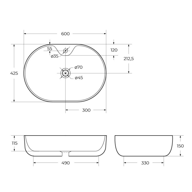 Накладная раковина BelBagno BB1301