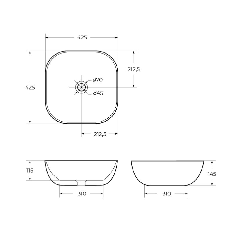 Накладная раковина BelBagno BB1302