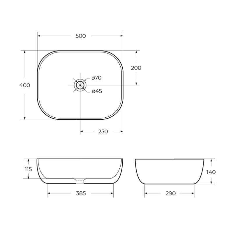 Накладная раковина BelBagno BB1304