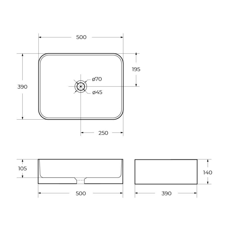 Накладная раковина BelBagno BB1306