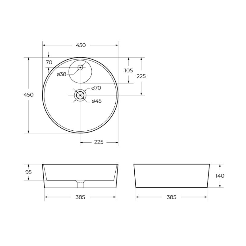 Накладная раковина BelBagno BB1315
